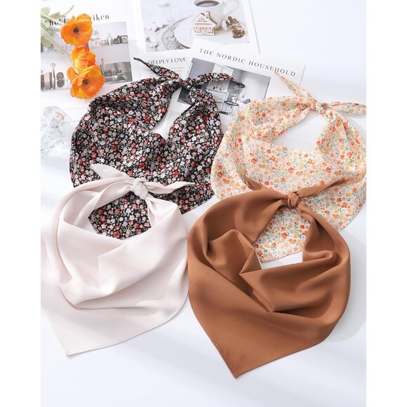 4 Pcs Polyester Triangle Headbands for Women Hair Accessories Boho Casual - Picture 6 of 6